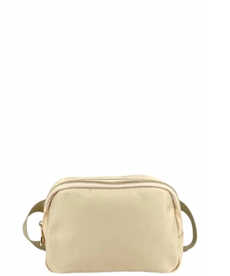 Multi Compartment Compact Small Nylon Fanny Pack Belt Bag BP-YL20436 BEIGE